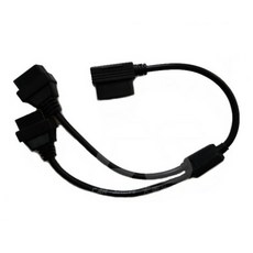 一對二 OBD II 分接頭 雙OBD2插頭 車用診斷擴展線, 黑色, 1個, 10cm