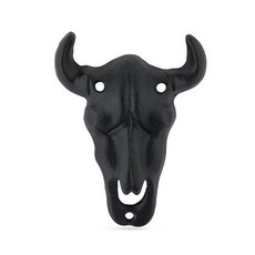 FOSTER & RYE 壁掛式長角牛開瓶器開瓶器, 1個, 黑色