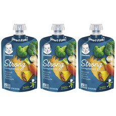 Gerber 嘉寶 孩童袋裝蔬果補充流質飲, 花椰菜胡蘿蔔香蕉鳳梨口味, 99g, 3包