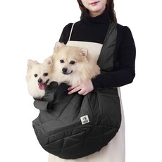 Onekosama 犬用絎縫工藝尼龍外出包, 1個, 黑色