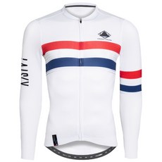 BAISKY百士奇自行車衣男款空力薄款長車衣 平行線 白色長袖自行車服