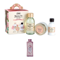 사봉 웰컴키트 샤워오일 100ml + 바디스크럽 60g + 바디밀크 50ml 그린로즈 세트, 1세트 (+R.LUX 사봉 바디로션 그린로즈 5ml)