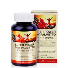 오리진 수퍼 파워 쏘팔메토 1000mg X 90캡슐 소팔메토 남성용+약케이스, 90정, 1개