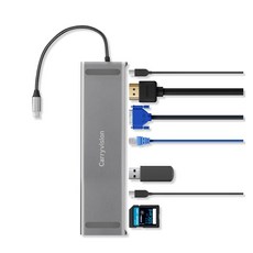 캐리비전 노트북 인터페이스 12 in 1 슈퍼링크 USB 허브 UL1200, 슈퍼허브-UL1200, 그레이, 1개
