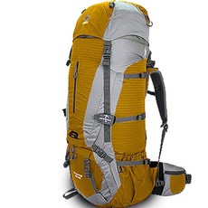 그라트 등산배낭 KRAFTIG 85L + 방수 커버, 머스타드