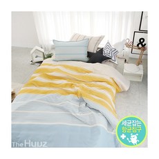 圖案孩童單層被枕套組, Stripe, 淺褐色 黃色 藍色