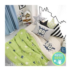 圖案孩童單層被枕套組, Player, 淺褐色 綠色 混色