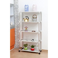 MINEING 5層不鏽鋼置物架, 銀色