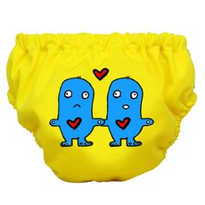 찰리바나나 2IN1 수영복 앤 트레이닝팬츠 남여공용 Lovey&Dovey 0n Yellow, 특대형(XL), 1개