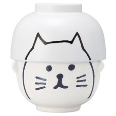 Sun Art 貓咪印花碗蓋組, 白色