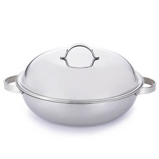 5層不鏽鋼雙耳炒鍋+鍋蓋, 30cm