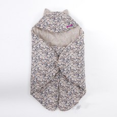 BERLANG 印花連帽睡袋, 小花款 藍色