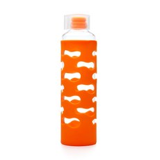 Kids Konserve 矽膠杯套玻璃水瓶, 霓虹橘色, 591ml