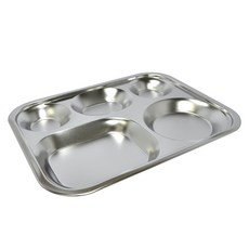 不鏽鋼方形餐盤, 1個, 單一顏色