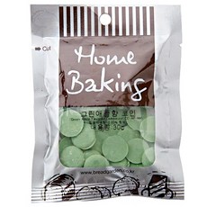 브레드가든 홈베이킹 그린애플향 코팅용 코인 초콜릿, 3개, 30g