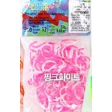 레인보우룸 키트 실리콘 밴드, 핑크/화이트, 1개