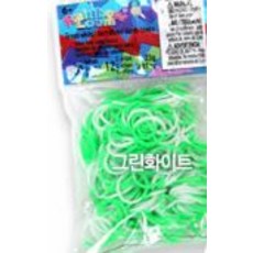 레인보우룸 키트 실리콘 밴드, 그린/화이트, 1개