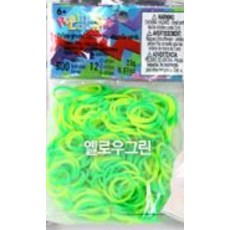 레인보우룸 키트 실리콘 밴드, 옐로우/그린, 2개