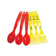 라바 퍼니 스푼포크 6p, 혼합 색상, 1세트