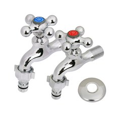 分離式十字接頭水龍頭(冷水) 15mm(家用), 銀色