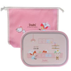 딸기 가방스텐식판도시락, 핑크, 1개