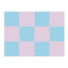 카라즈 EVA 양면 퍼즐매트 4P, 블루/핑크, 3세트