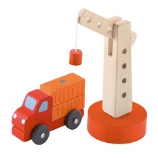 Sevi卡車和起重機木質迷你車 ST82126 兒童幼兒嬰兒玩具, 選擇該產品