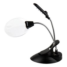 LED蛇管支架放大鏡, 透明及黑色