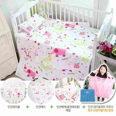 Coney Island 兒童涼感雙層被睡墊蕎麥枕芯組, 粉色動物園款