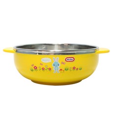 little tikes 兔子印花不鏽鋼孩童碗, 1入, 黃色