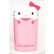 헬로키티 카페 얼굴몰드 휴지통(대) 8L (064336) siny, 단품, 1개