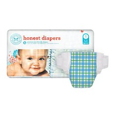 어니스트 Blue Gingham 밴드형 기저귀 남녀공용, 1단계, 44매, 1단계, 44매