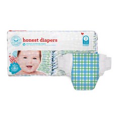 어니스트 Blue Gingham 기저귀 남여공용 밴드형 기저귀, 2단계, 40매, Size2(3~6kg), 40매