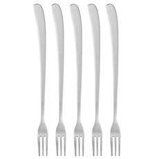 波浪實惠長茶叉, 銀色, 5個