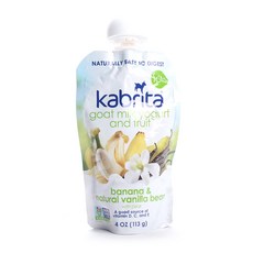 카브리타 고트 밀크 요거트 앤 프루트 113g, 바나나 & 내추럴 바닐라 빈 With 배(Banana & Natural Vanilla Bean with Pear), 1개