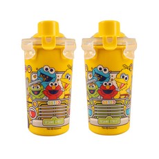 쎄서미 스쿨버스이중스텐빨대물통(L)-랜덤, 360ml, 1개