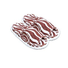 Catchmop 可拆式拖把拖鞋 斑馬款, 棕色, 1雙