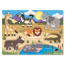 Melissa&Doug 美國瑪莉莎 野生動物造型拼圖 MD9054, 1組, 7片