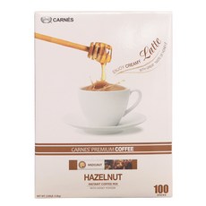CARNES 蜂蜜速溶咖啡沖泡粉 榛果口味, 榛果, 12g, 100條, 1盒