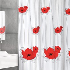 Bacchetta srl 罌粟花圖案布浴簾, 1個