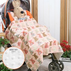 Coney Island 孩童圖案印花超細纖維頸枕+超細纖維毛毯 M號, 粉色 復古兔子款