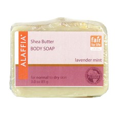 Alaffia 시어 버터 바디 솝 라벤더 민트, 85g, 1개