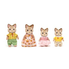 EPOCH Sylvanian Families 森林家族 條紋貓家族公仔 5180, 混色, 1套