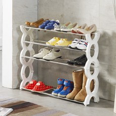 Tres Belle 4層組合式鞋架, 白色