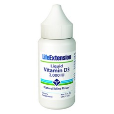 Life Extension 비타민 D 2000IU 내추럴 민트 향, 29.57ml, 1개