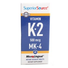 슈페리어소스 비타민 K-2 500mcg MK-4 타블렛, 60정, 1개