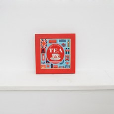 英倫圖案印花陶瓷杯墊, 1個