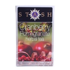 Stash Tea 크랜베리 파머그라닛 허브 티, 18개입, 1.7g, 18개입