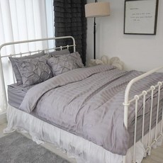 바이데코 모던호텔 샤틴 이불커버, 그레이