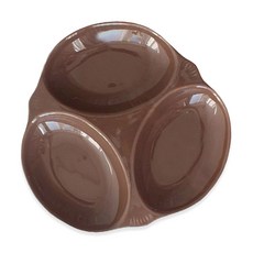 山葵鮮豔色3格分裝盤, 棕色